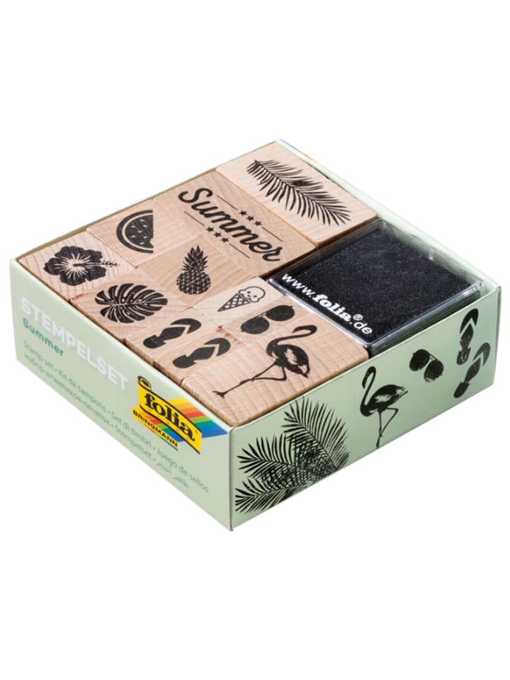 folia PAPER Zestaw drewnianych stempli "Summer" - 3+ rozmiar: onesize