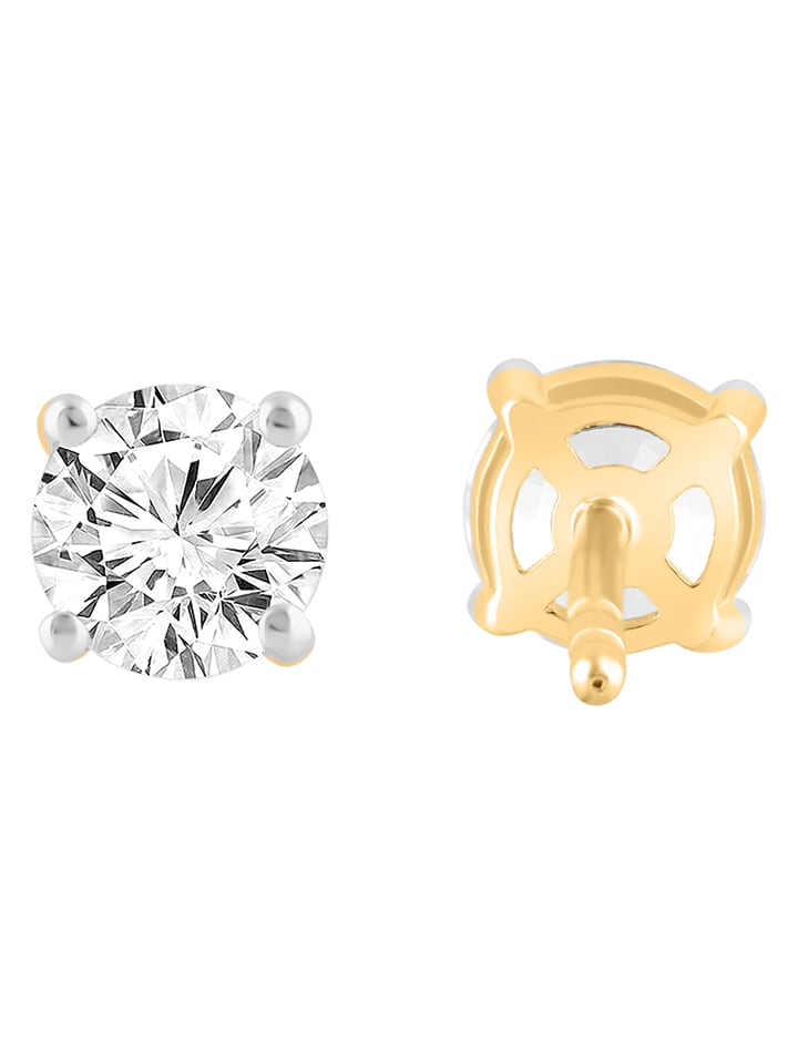 Diamonds lab grown Złote kolczyki-wkrętki z diamentami rozmiar: onesize