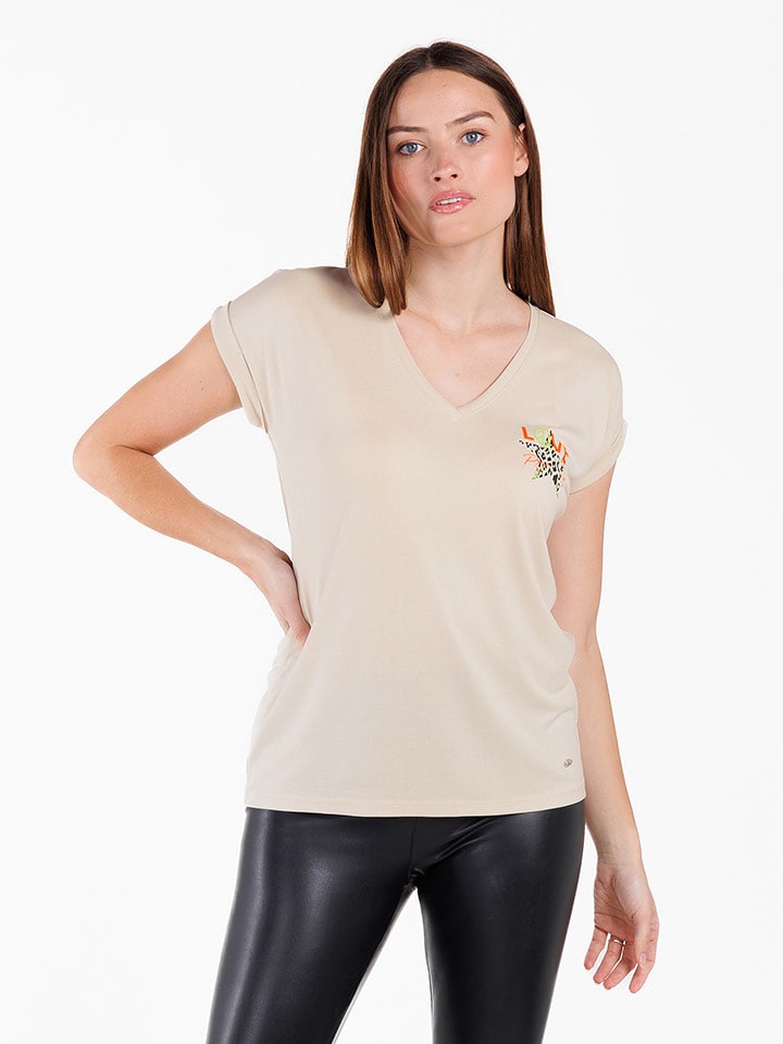 KEY LARGO Koszulka "Star" w kolorze beżowym rozmiar: M