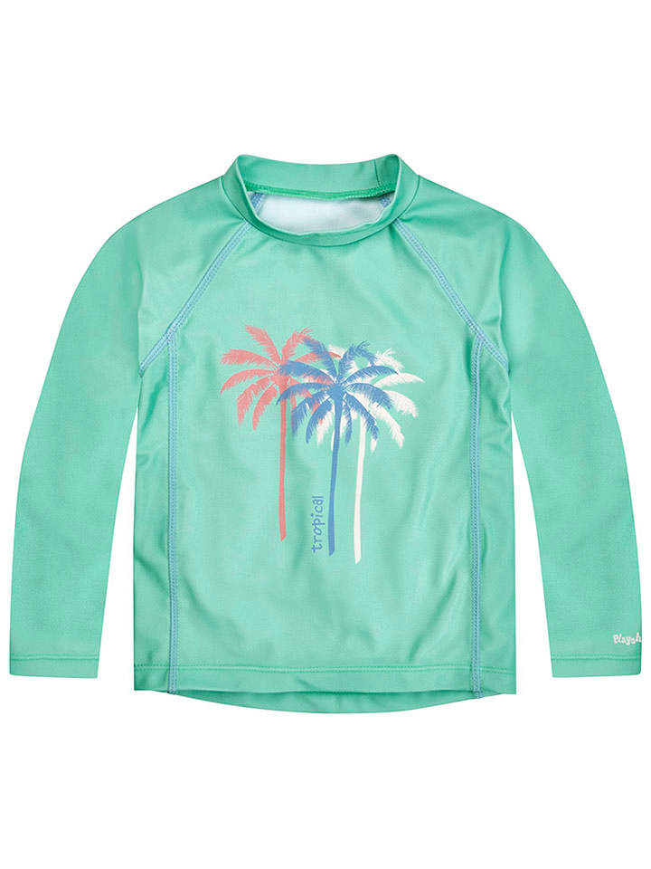 Playshoes Koszulka kąpielowa "Palms" w kolorze turkusowym rozmiar: 110/116
