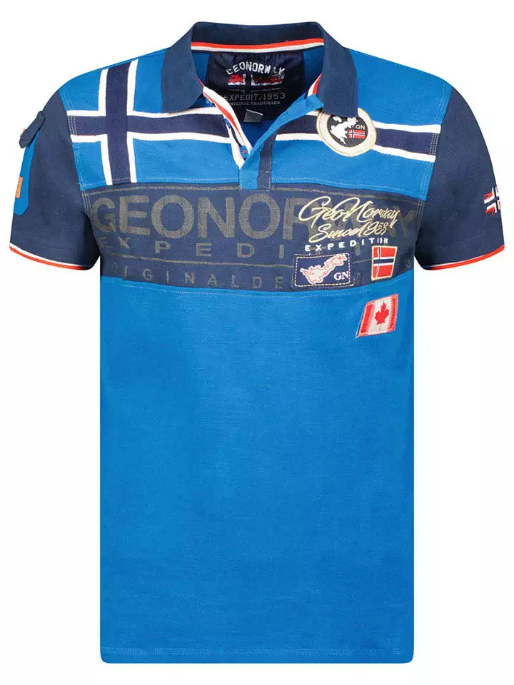Geographical Norway Koszulka polo "Karadock" w kolorze niebieskim rozmiar: 152