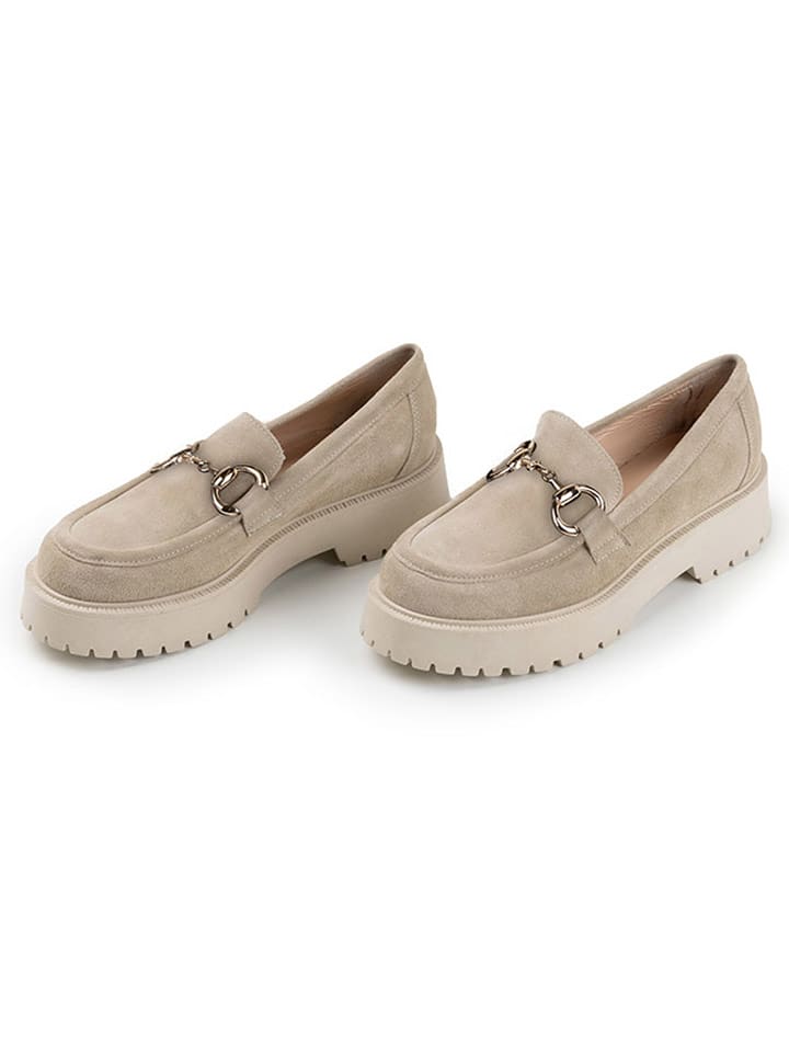 Anna Morellini Skórzane mokasyny "Romarcena" w kolorze beżowym rozmiar: 40