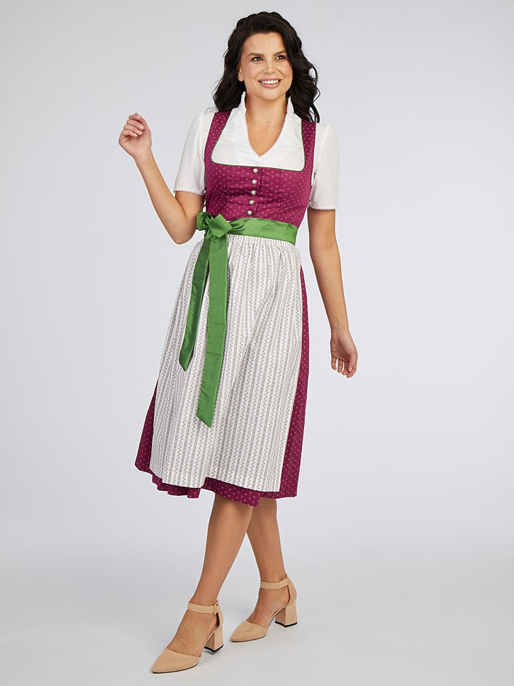 Turi Landhaus Sukienka w kolorze jagodowo-białym rozmiar: 38