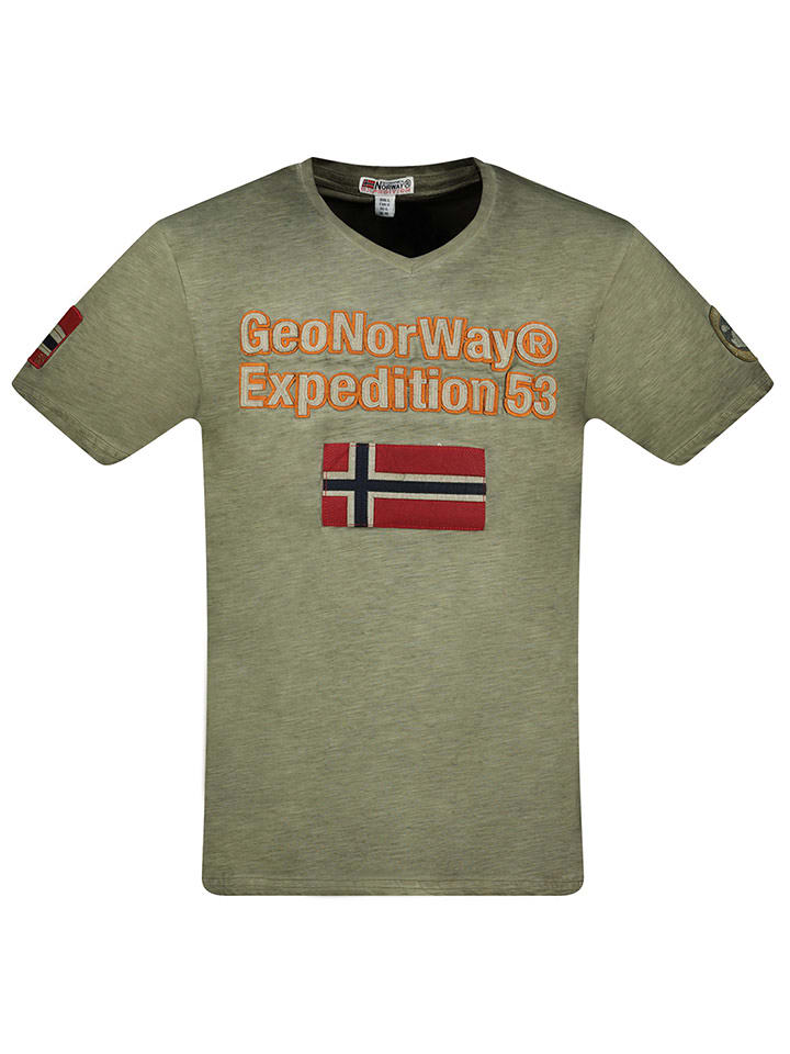 Geographical Norway Koszulka "Jimdo" w kolorze khaki rozmiar: S