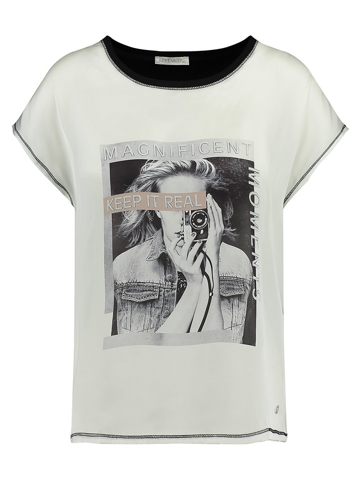 KEY LARGO Koszulka "Camera" w kolorze czarno-białym rozmiar: M