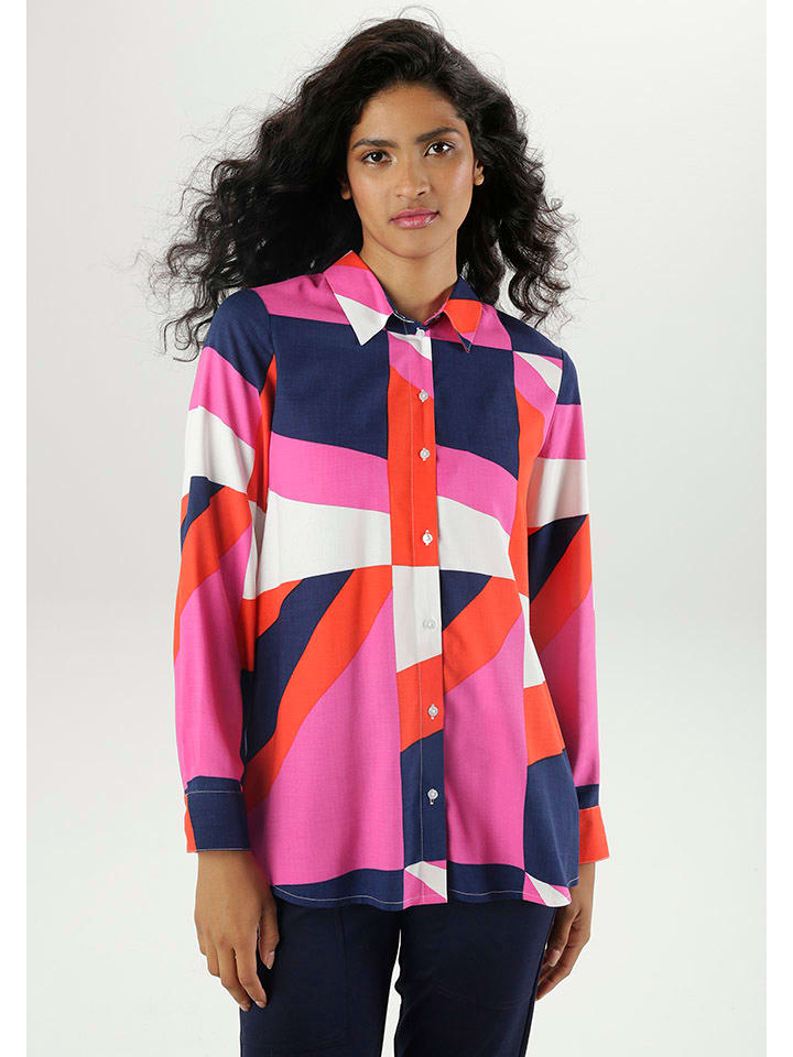 Aniston Bluzka w kolorze różowo-czerwono-granatowym rozmiar: 42