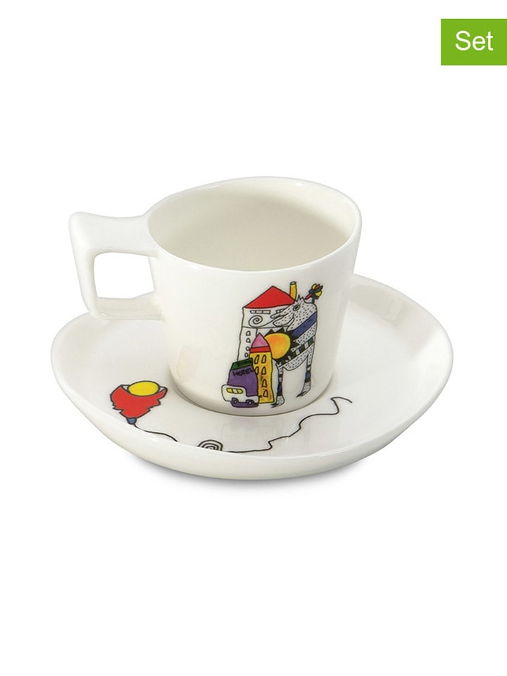 BergHOFF Filiżanka (2szt.) w kolorze białym ze wzorem do espresso - (W)5 x Ø 5,5 cm rozmiar: onesize