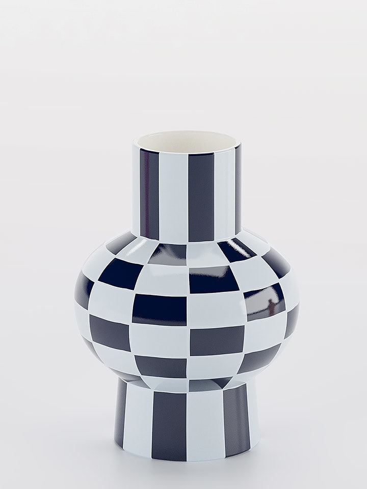 Potiron Paris Wazon "Louvre" w kolorze biało-niebieskim - wys. 20 x Ø 15 cm rozmiar: onesize