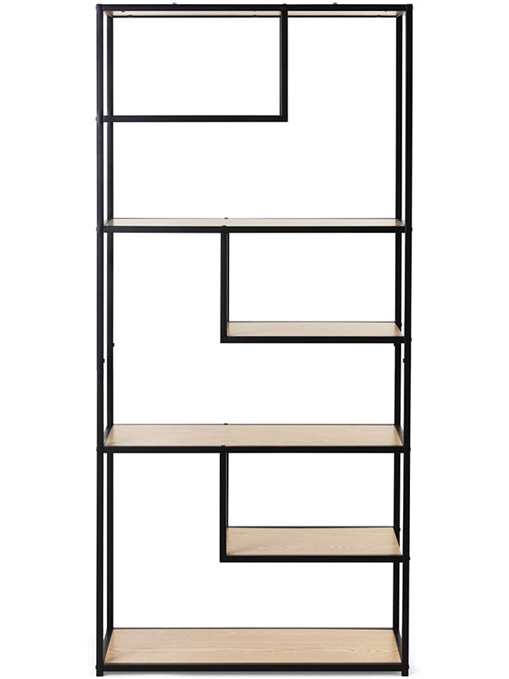 Lifa Living Regał "Saint Tropez" w kolorze jasnobrązowo-czarnym - 82 x 175 x 34 cm rozmiar: onesize