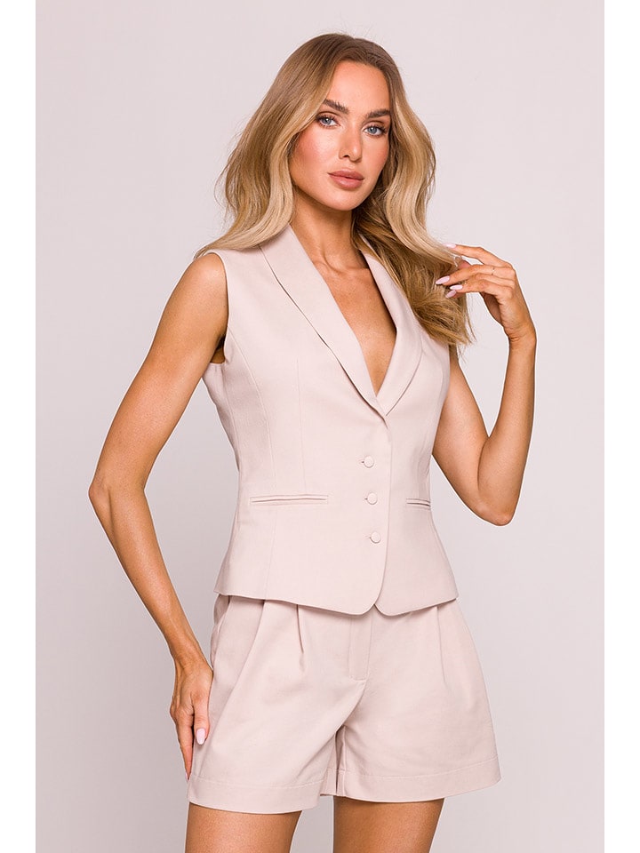 made of emotion Kamizelka garniturowa w kolorze jasnoróżowym rozmiar: L