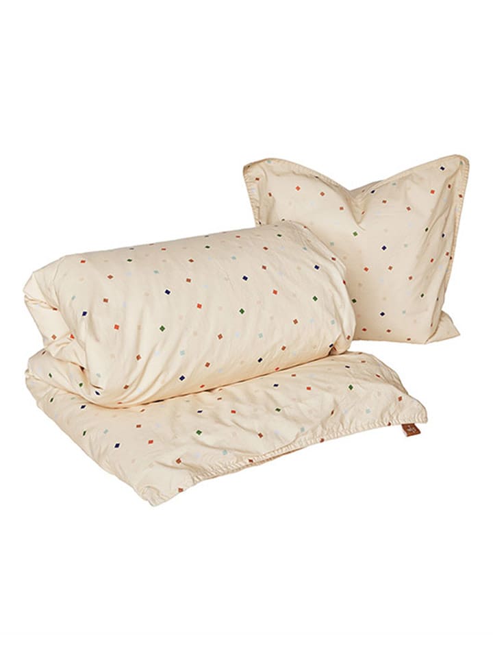 OYOY mini 2-częściowy komplet pościeli "Konfetti" w kolorze kremowym rozmiar: 70x100 cm