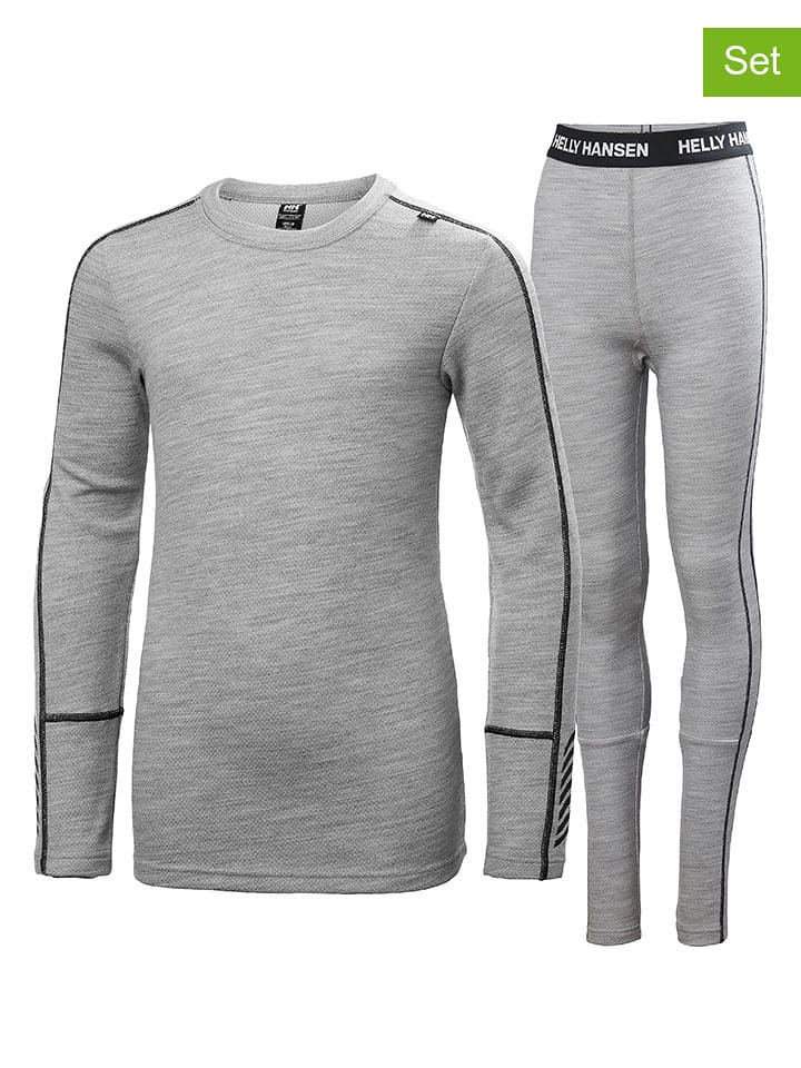 Helly Hansen 2-częściowy zestaw bielizny funkcyjnej w kolorze szarym rozmiar: 164