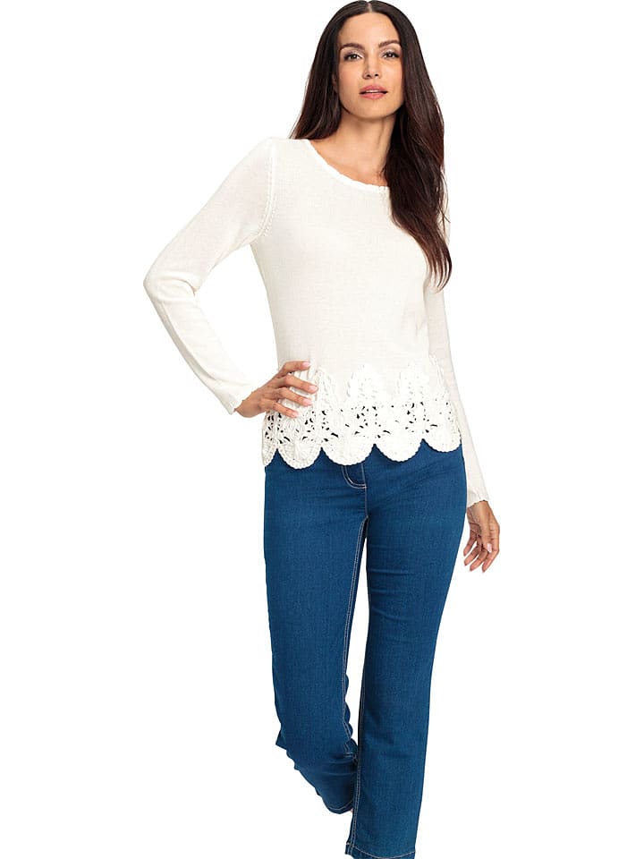 Heine Sweter w kolorze kremowym rozmiar: 36