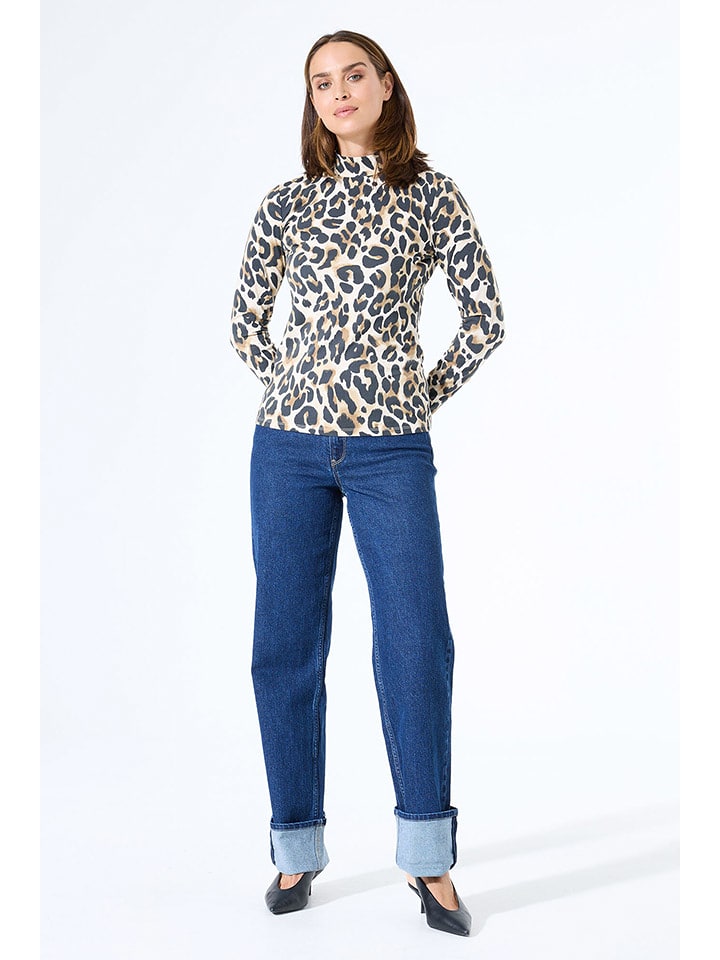 Garcia Koszulka w kolorze czarno-beżowym rozmiar: L