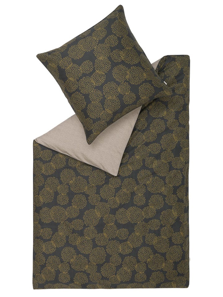 ESPRIT Komplet pościeli satynowej "Dion" w kolorze czarno-żółtym rozmiar: 135x200 cm