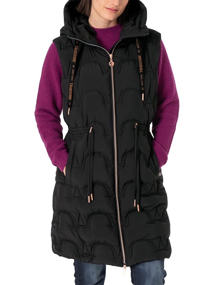 Timezone Kamizelka pikowana w kolorze czarnym rozmiar: L