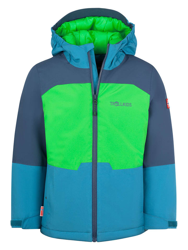 Trollkids Kurtka funkcyjna "Hardanger" w kolorze zielono-niebieskim rozmiar: 98