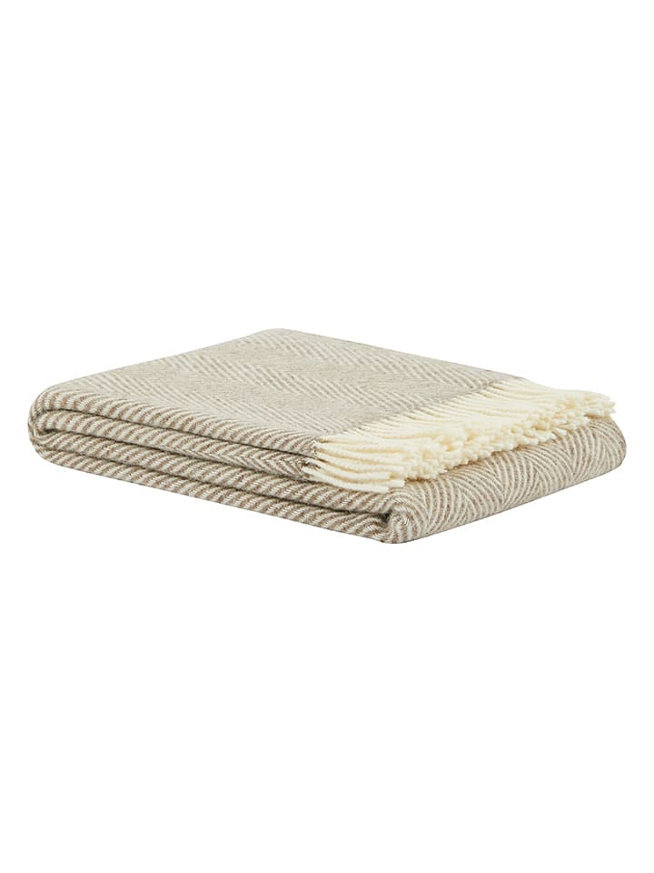 Lanerossi Wełniany koc "Iseo Spina" w kolorze beżowo-kremowym - 170 x 130 cm rozmiar: onesize