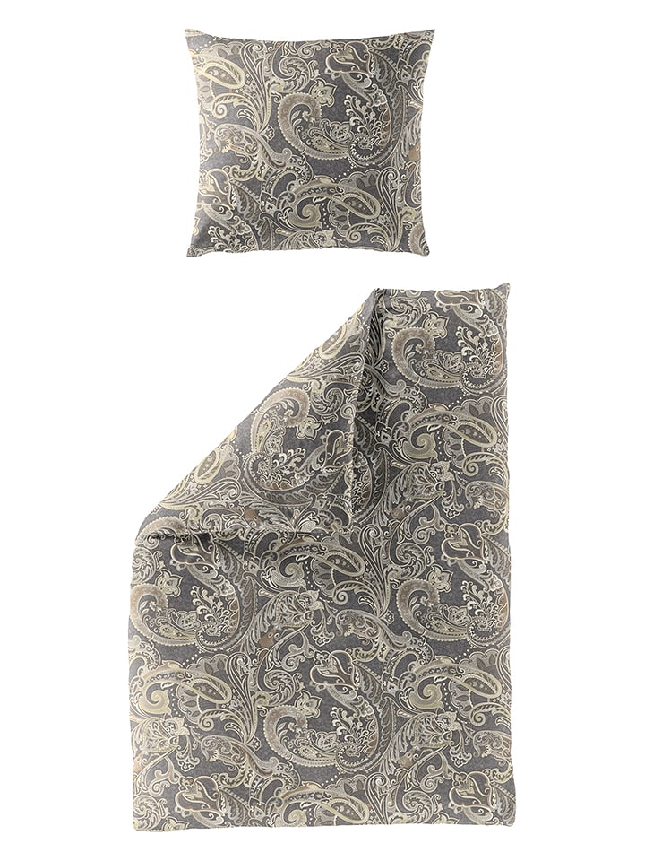 Bierbaum Komplet pościeli satynowej w kolorze szaro-beżowym rozmiar: 135x200 cm