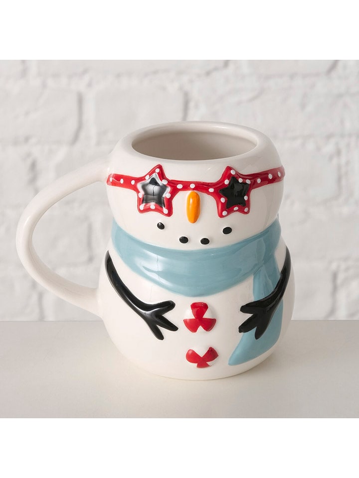 Boltze Kubek jumbo "Nievo" w kolorze biało-błękitno-czerwonym - 450 ml rozmiar: onesize