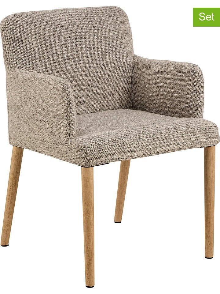 Actona Krzesła (2 szt.) "Zoe" w kolorze beżowym do jadalni - 56 x 83 x 60 cm rozmiar: onesize