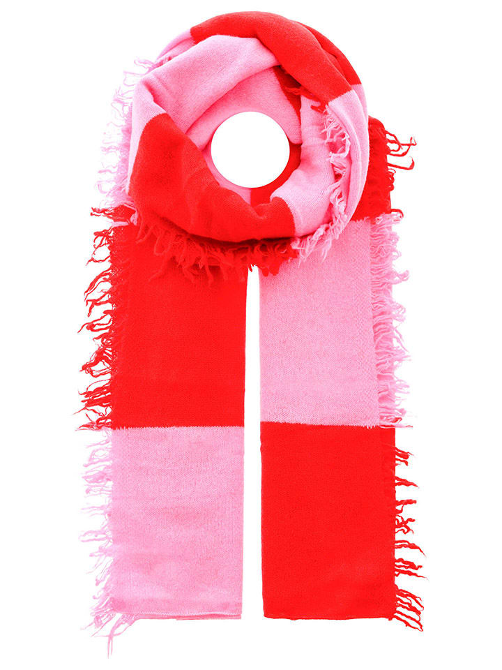Zwillingsherz Szal w kolorze jasnoróżowo-czerwonym - 190 x 75 cm rozmiar: onesize