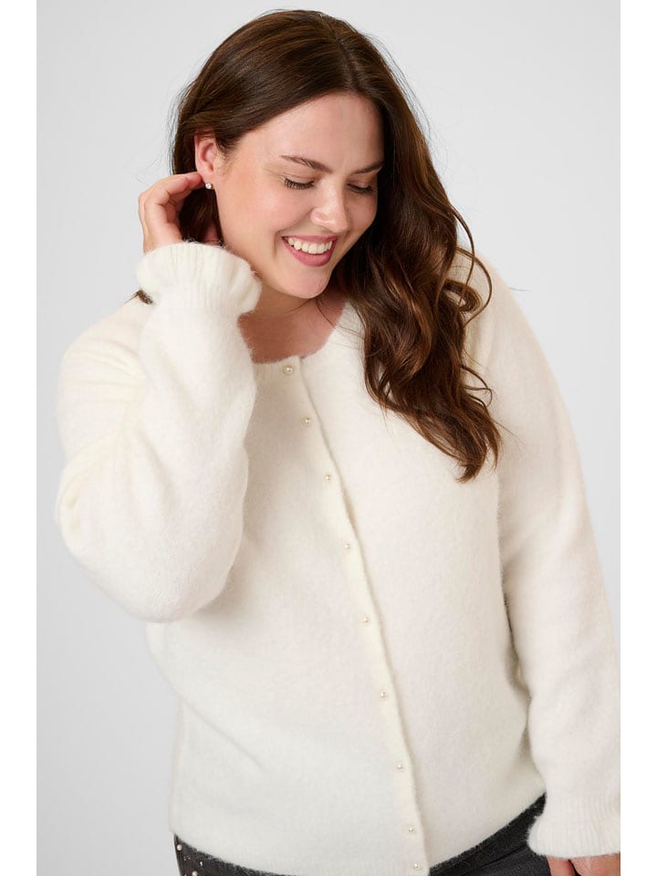 KAFFE curve Kardigan "Cirsten" w kolorze kremowym rozmiar: M