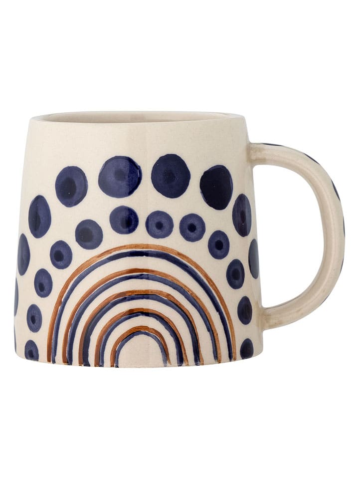 Bloomingville Kubek jumbo "Shama" w kolorze kremowo-granatowym - 515 ml rozmiar: onesize