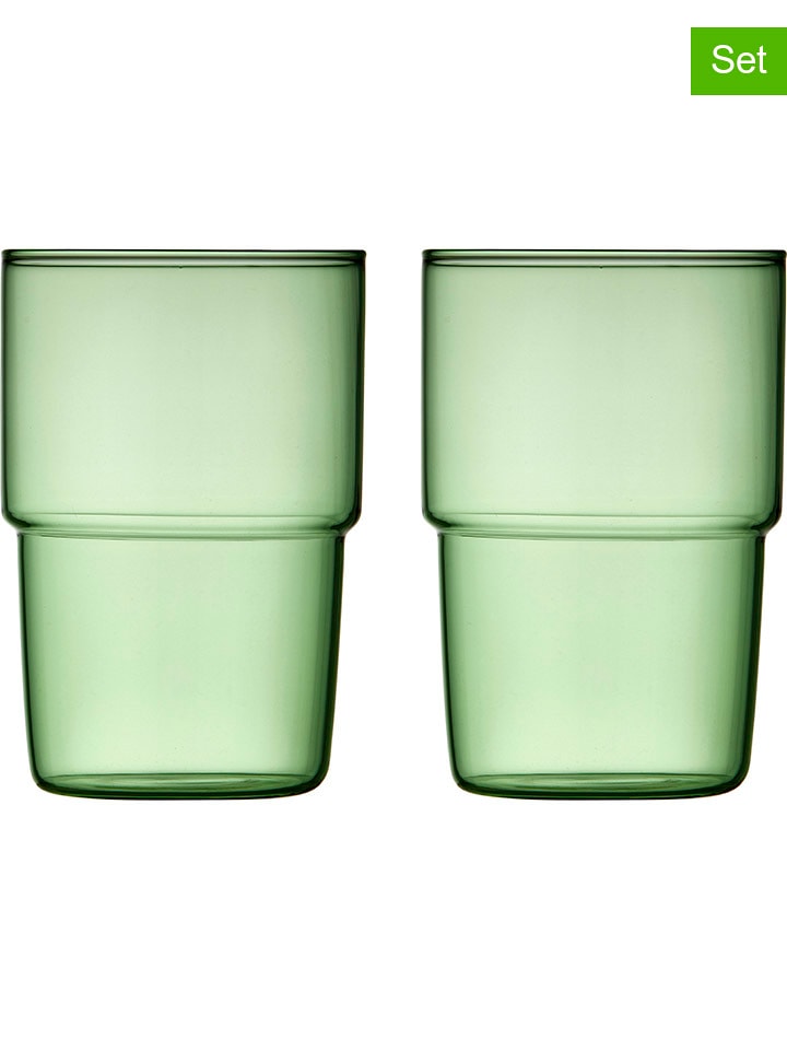 Lyngby Glas Szklanki (2 szt.) w kolorze zielonym - 400 ml rozmiar: onesize