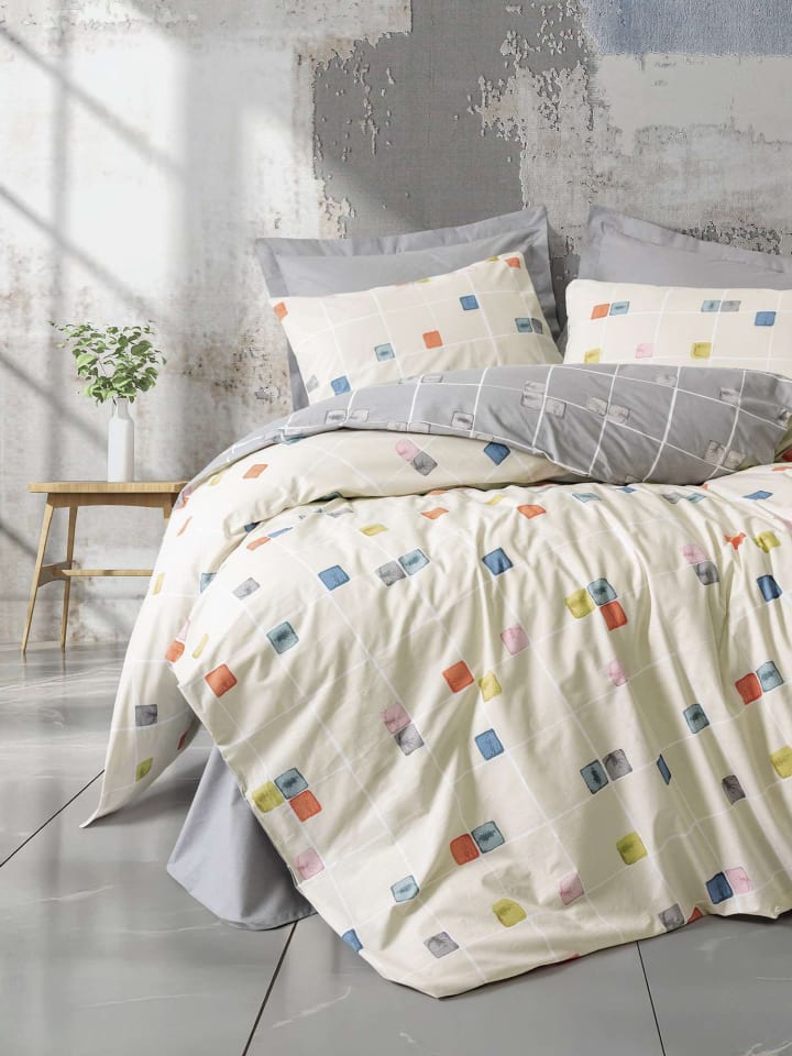 Mijolnir Komplet pościeli renforcé "Evo" w kolorze kremowym ze wzorem rozmiar: 200x200 cm