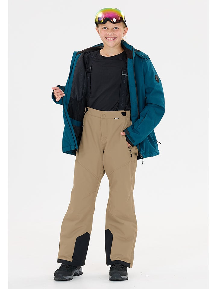 Whistler Spodnie narciarskie "Drizzle Jr" w kolorze jasnobrązowym rozmiar: 140