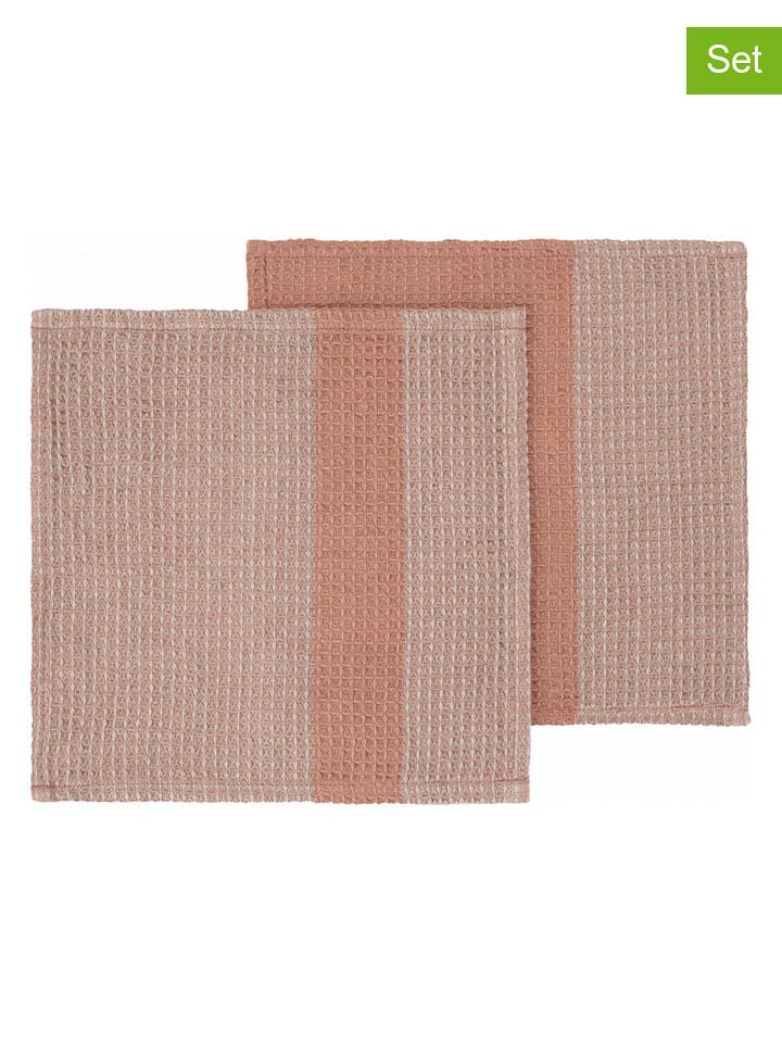 Blomus Ściereczki (2 szt.) w kolorze beżowo-jasnoróżowym do naczyń - 25 x 25 cm rozmiar: onesize