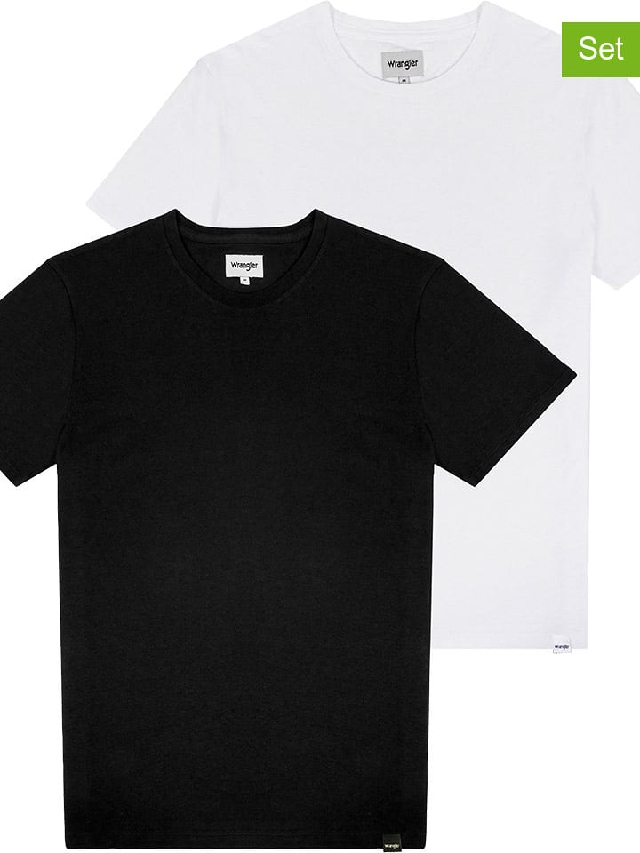Wrangler Koszulki (2 szt.) w kolorze czarnym i białym rozmiar: XL