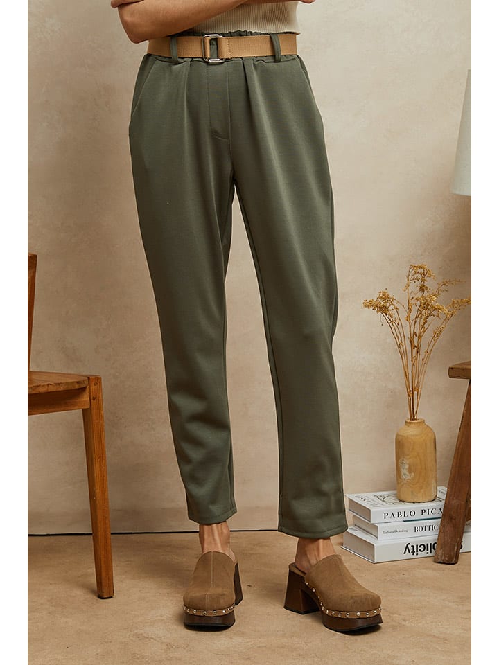 Plume Spodnie "Lavi" w kolorze khaki rozmiar: S