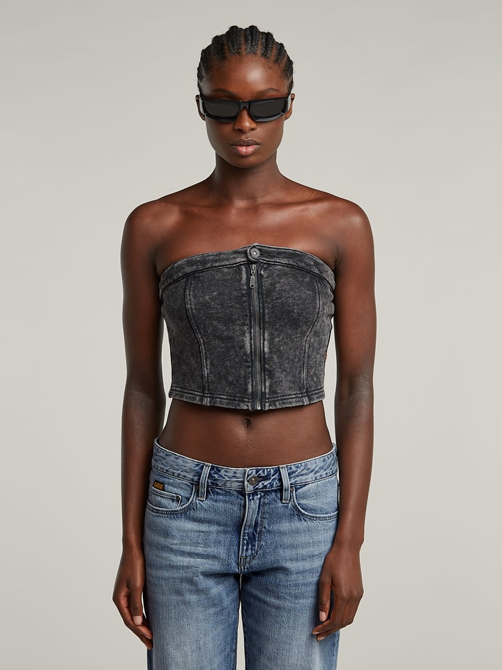 G-Star Top dżinsowy w kolorze antracytowym rozmiar: L