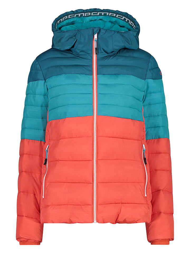 CMP Kurtka pikowana w kolorze turkusowo-pomarańczowym rozmiar: 40