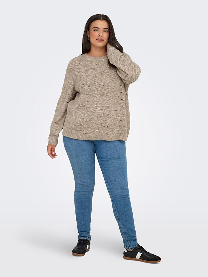 ONLY Sweter w kolorze szarobrązowym rozmiar: M-46/48