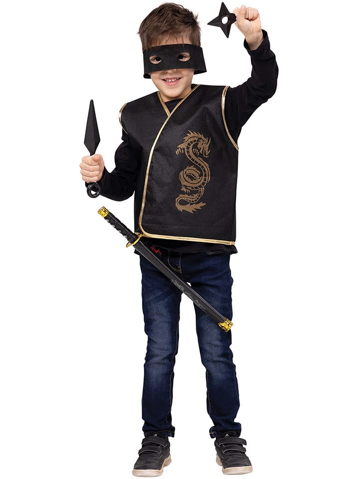 Party x People 7-częściowy zestaw ninja w kolorze czarnym rozmiar: onesize