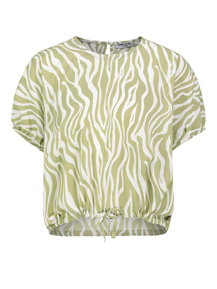 Sublevel Bluzka w kolorze zielono-białym rozmiar: S
