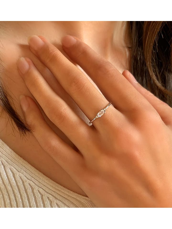 Les Petites Précieuses Srebrny pierścionek z kamieniami szlachetnymi rozmiar: 60