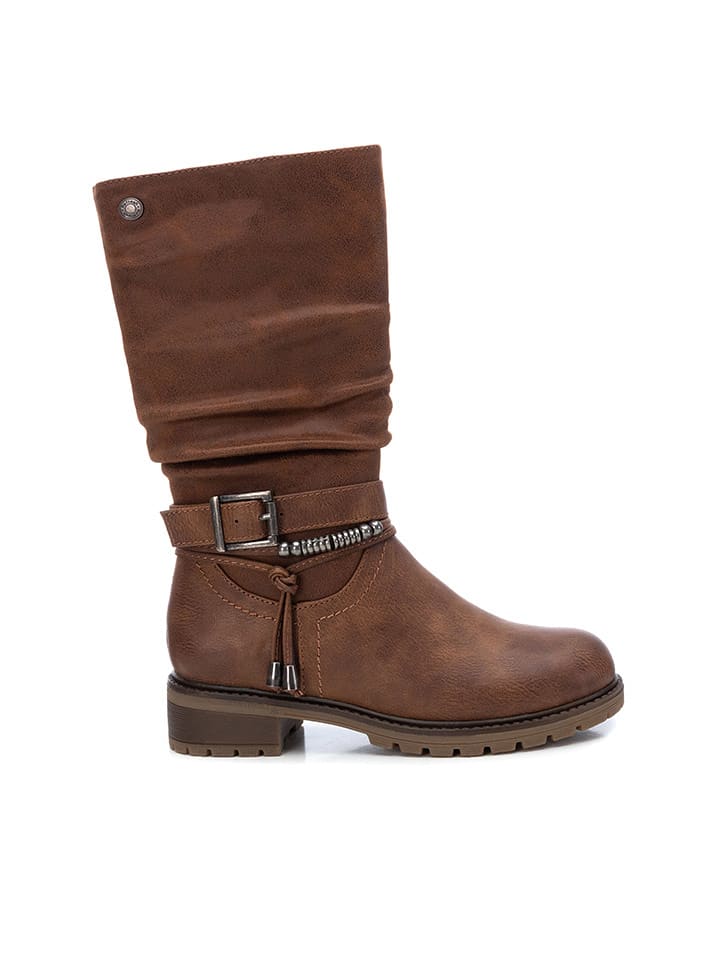 XTI Kids Kozaki w kolorze brązowym rozmiar: 34