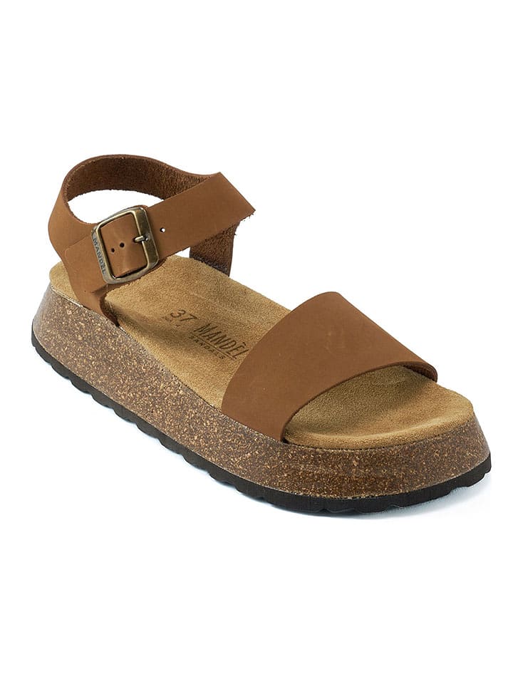 Mandel Skórzane sandały w kolorze jasnobrązowym rozmiar: 39