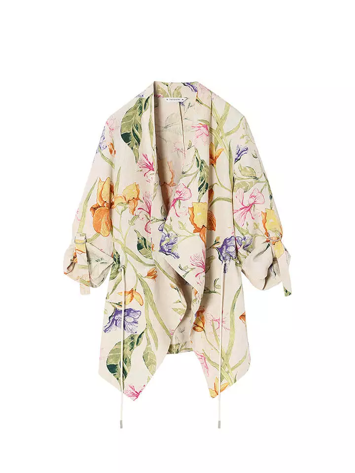 TATUUM Lniany blezer w kolorze beżowym ze wzorem rozmiar: 42