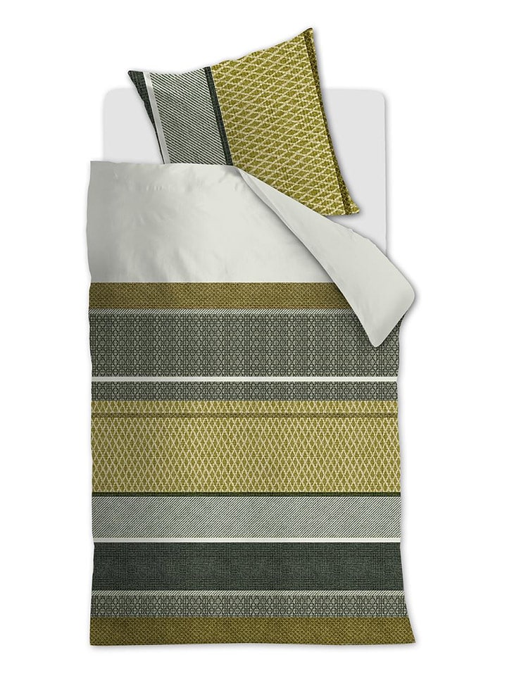 Beddinghouse Komplet pościeli renforcé "Benthe" w kolorze żółto-zielonym rozmiar: 135x200 cm
