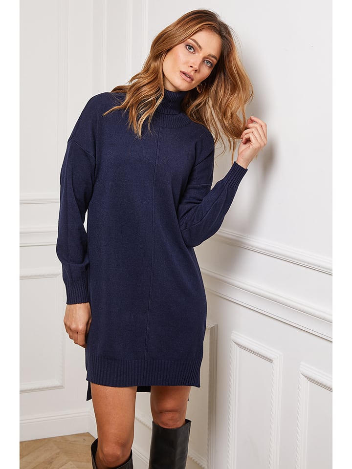 So Cachemire Sukienka dzianinowa "Abufera" w kolorze granatowym rozmiar: L