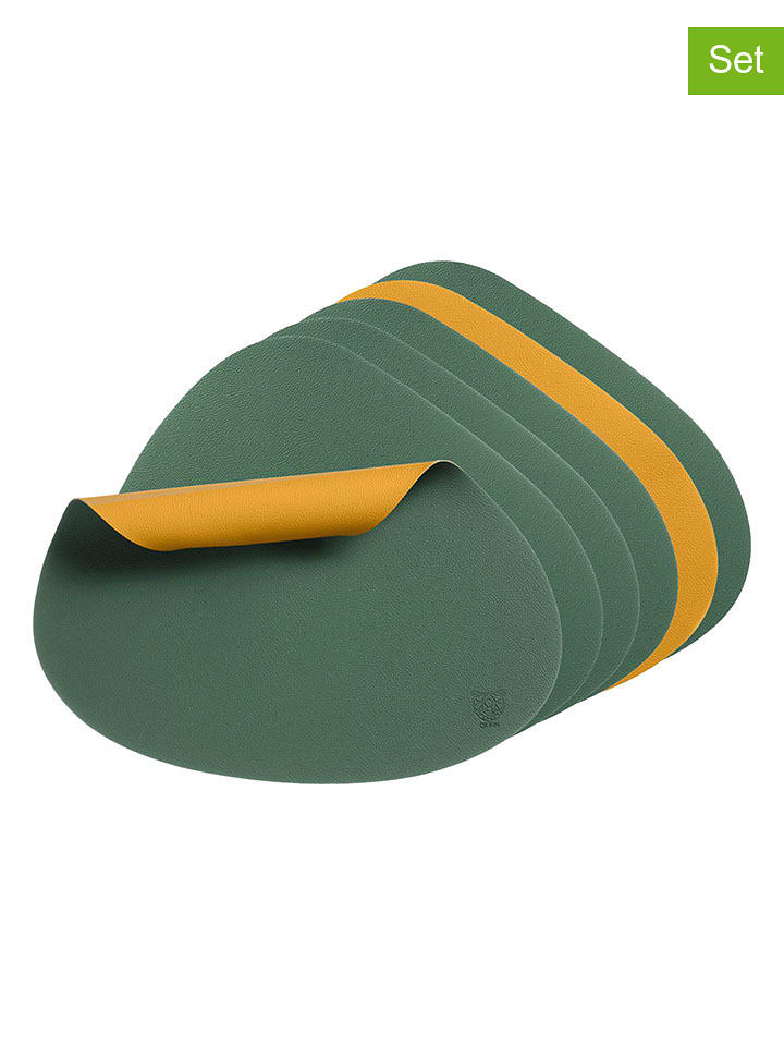 Björn Podkładki (6 szt.) w kolorze musztardowo-zielonym - 44 x 37 cm rozmiar: onesize