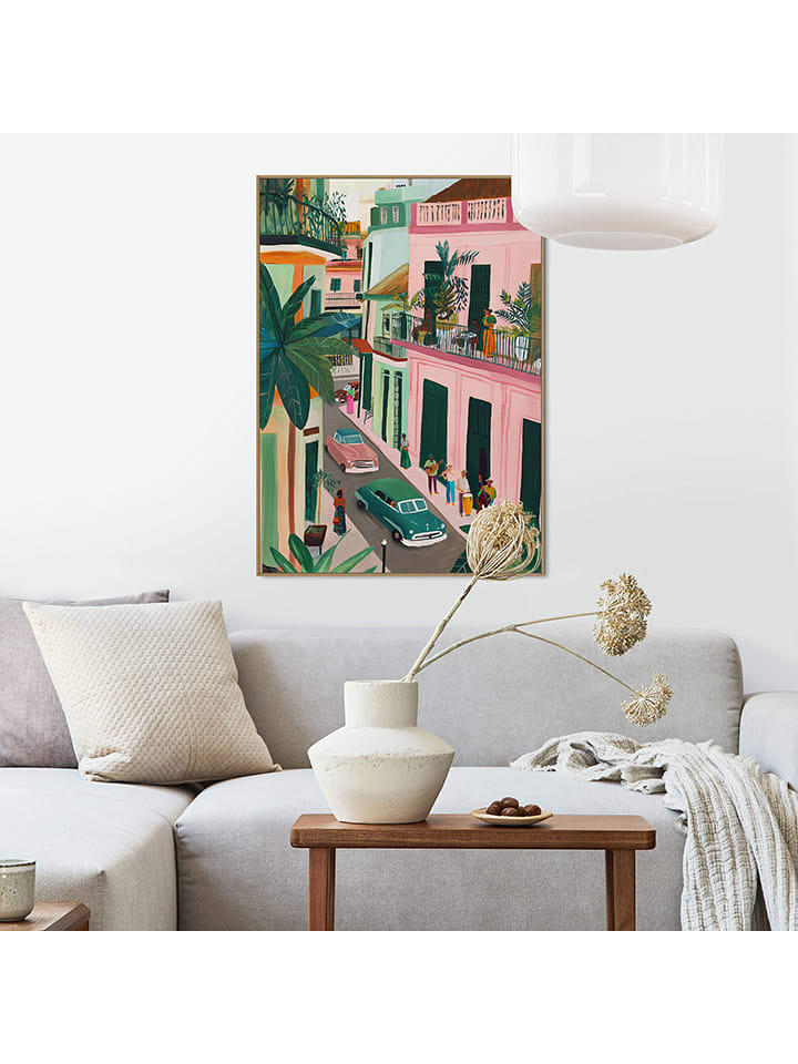 Orangewallz Druk artystyczny "Havana Street" w ramce rozmiar: 50x70 cm