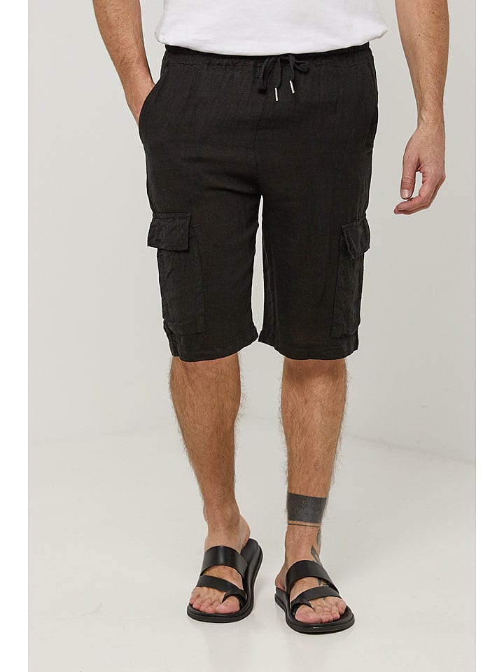 Lin Passion Lniane bermudy w kolorze czarnym rozmiar: L/XL