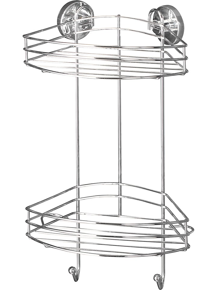 Wenko Narożna półka w kolorze srebrnym - 23 x 43 x 21 cm rozmiar: onesize
