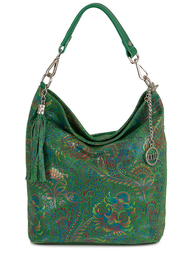 Mia Tomazzi Skórzana torebka w kolorze zielonym - 28 x 31 x 14 cm rozmiar: onesize